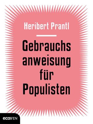 cover image of Gebrauchsanweisung für Populisten